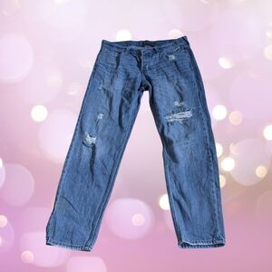 Abercrombie & Fitch Relaxed Fit Distressed Ankle Denim Jeans Size 27